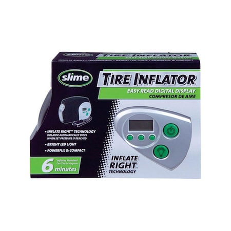 Slime 12V Tire Inflator & Gauge - Silver SL6814